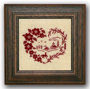 Вышивка крестом Бордовое сердце
