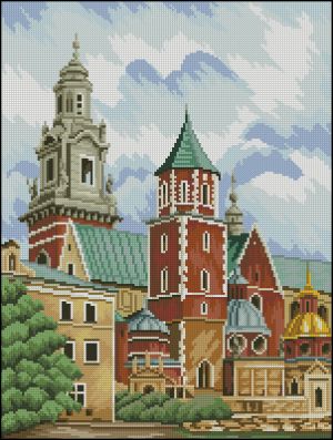 схема вышивки крестом город краков 