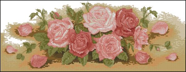 схема для вышивки крестом Дыханье роз