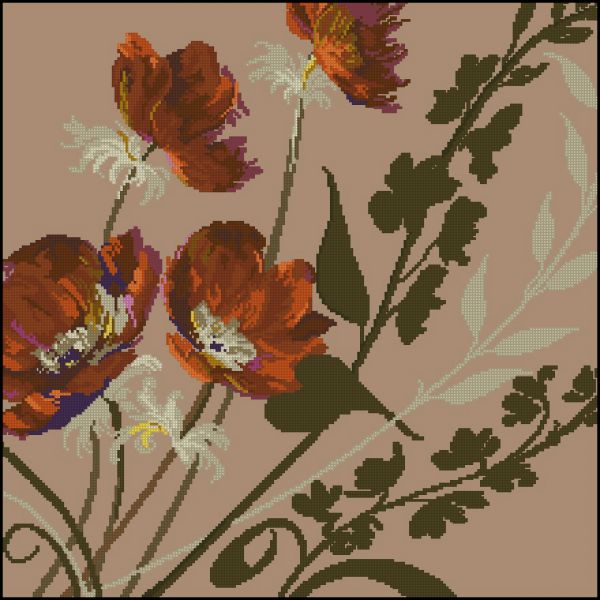 Вышивка крестом Тюльпаны и тени