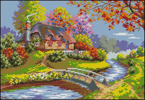 Вышивка крестом Милый домик