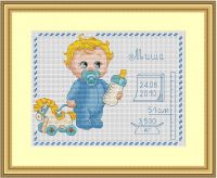 схема для вышивки метрики для мальчика