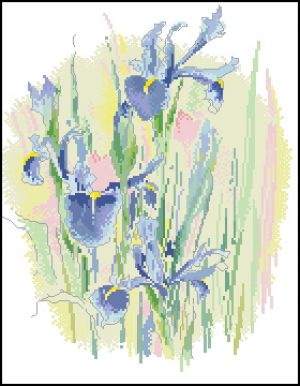 Вышивка крестом Ирисы - акварель