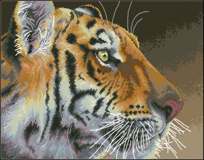 Вышивка крестом Королевский тигр