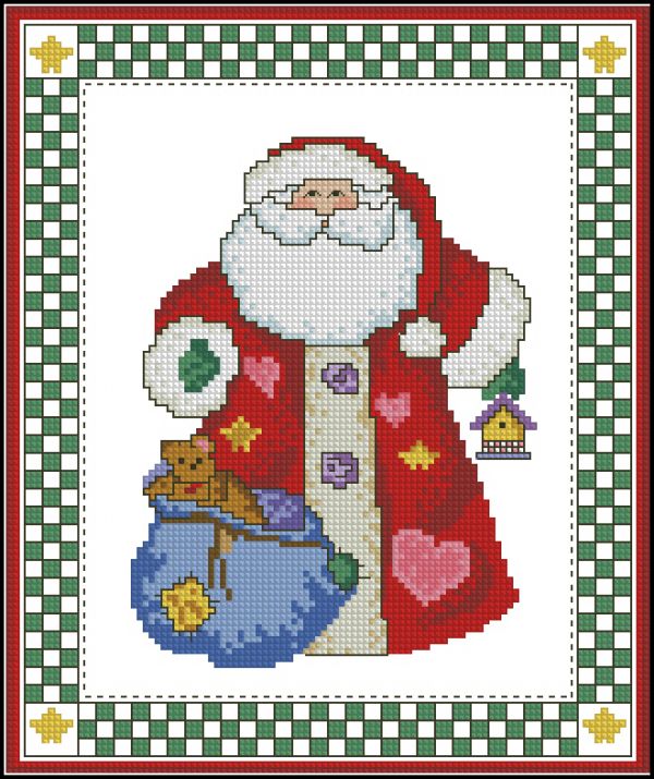 схема вышивки крестом  Санта