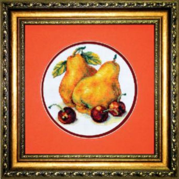 схема вышивки крестом груши со сливами
