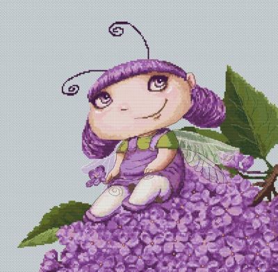Вышивка крестом Сиреневая феечка