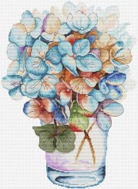 Вышивка крестом Голубая акварель