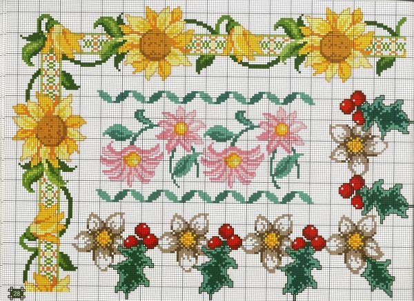 Вышивка крестом Орнамент для скатертей и салфеток 15