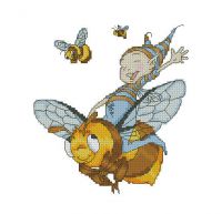 схема вышивки крестом эльф на шмеле