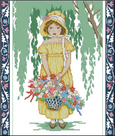 схема вышивки крестом Ребекка