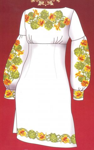 Вышивка крестом Вышитое платье с вьюнком