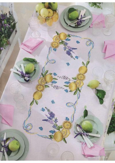 схема вышивки крестом Лимонная салфетка