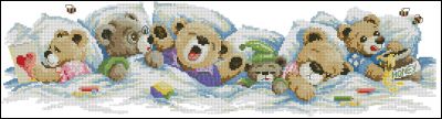 Вышивка крестом Спящие мишки