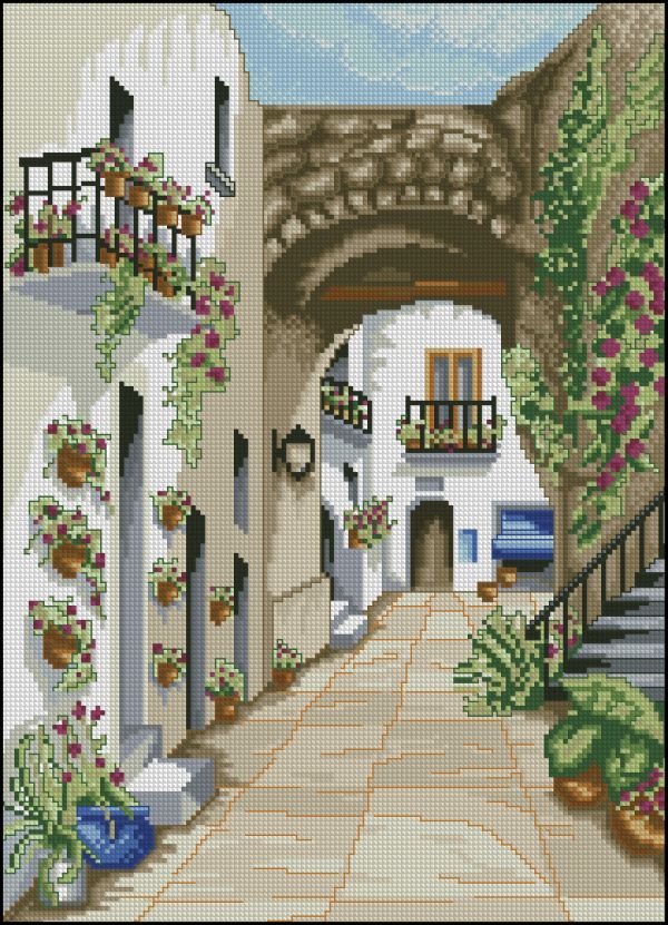 Вышивка крестом Андалузский дом