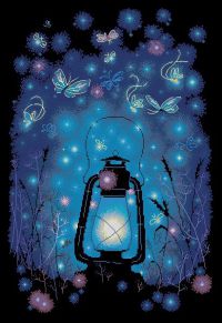 схема вышивки крестом ночной фонарь