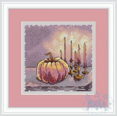 Вышивка крестом Тыква и свечи
