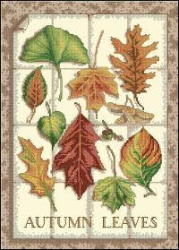 Вышивка крестом Осенние листья