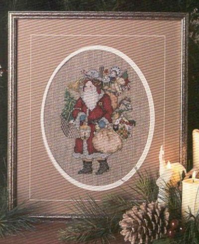 схема вышивки крестом Новогодний  Санта