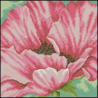 Вышивка крестом Маковый цветок - подушка