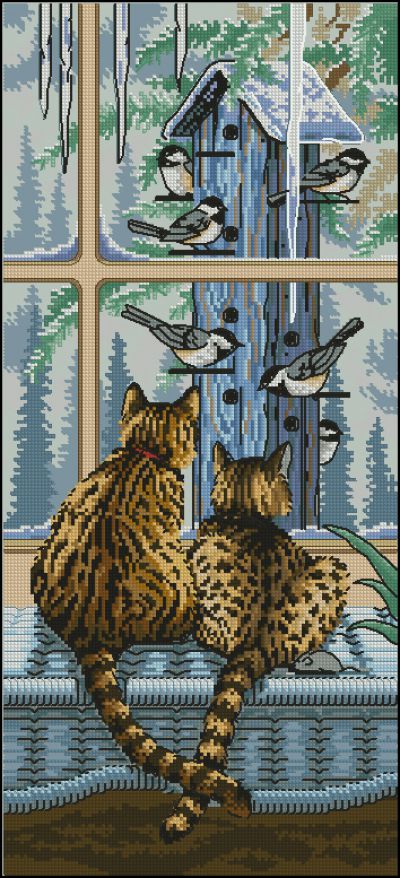 Вышивка крестом Кто за кем наблюдает?