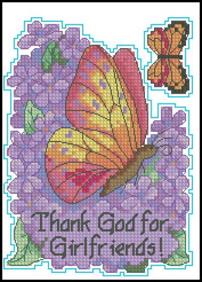 схема для вышивки крестом Подруга