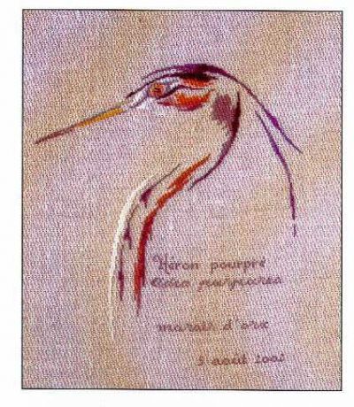 схема вышивки крестом цапля