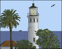 Вышивка крестом Маяк с морским пейзажем