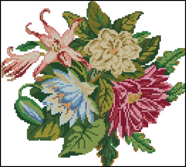 Вышивка крестом Цветочная фантазия