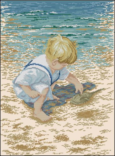 Вышивка крестом Скат на песке