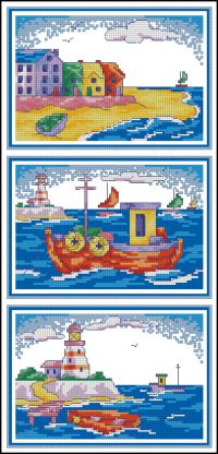 Вышивка крестом Морской триптих