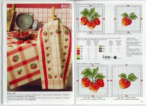 Вышивка крестом Клубника для салфетки