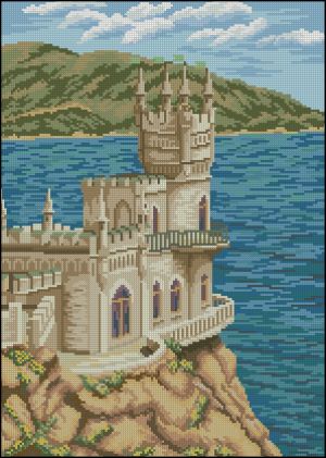 схема вышивки крестом ласточкино гнездо пейзаж