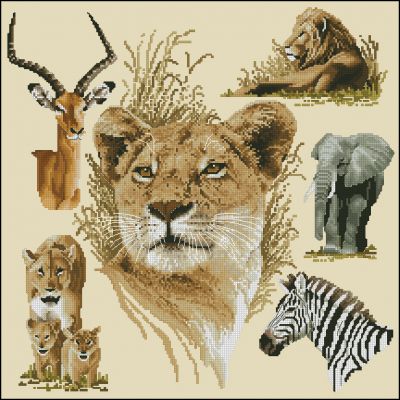 Вышивка крестом Сафари семплер