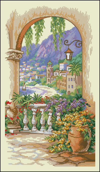 Вышивка крестом Терасса