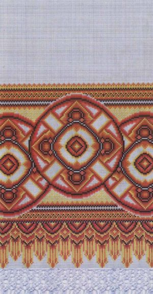 Вышивка крестом Рушнык - оранжевое солнце