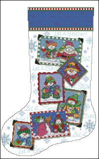 Сапожок со снеговиками