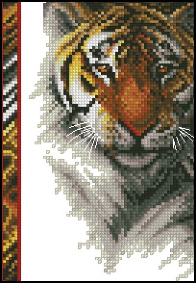 схема вышивки крестом тигр дикой природы
