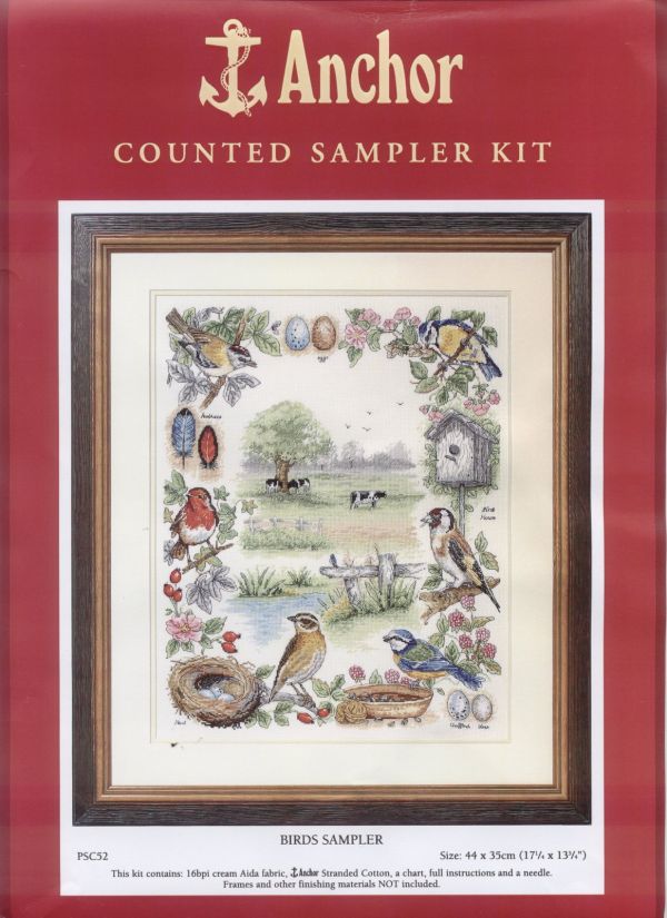 Вышивка крестом Птичий семплер