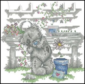 Вышивка крестом Цветочный горшок