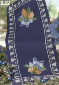 схема вышивки крестом новогодней  салфетки