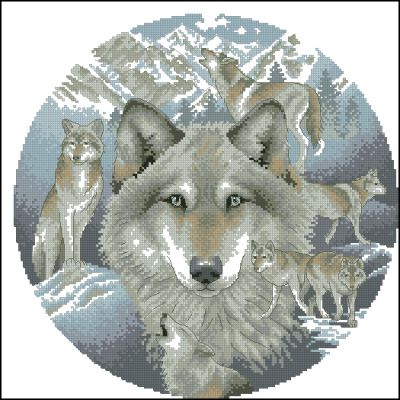 схема вышивки крестом зов волка