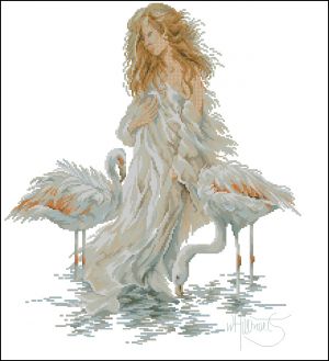 Lanarte 33833 Girl with Flamingos