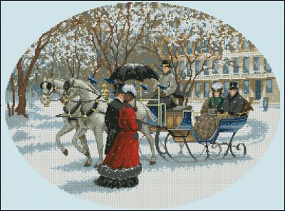 Вышивка крестом Зимняя прогулка