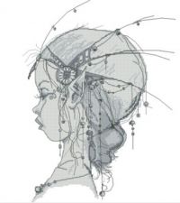 Вышивка крестом Эльфийка - монохром