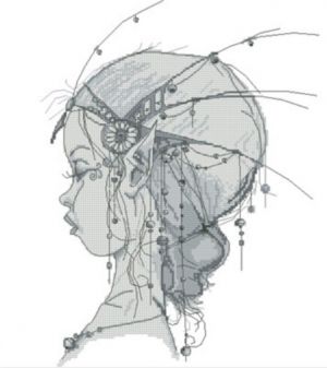 Эльфийка - монохром