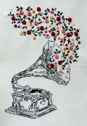 Вышивка Грамофон