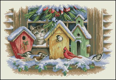 Вышивка крестом У окна