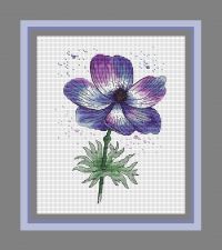 Вышивка крестом Нежный анемон
