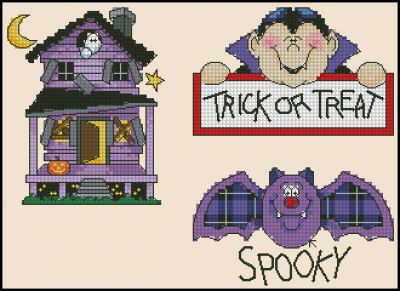 схемы для вышивки мини мотивов на хэллоуин